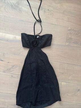 reformation jacques satin dress Reformation Jacques Mini Dress In Black - 70% Off